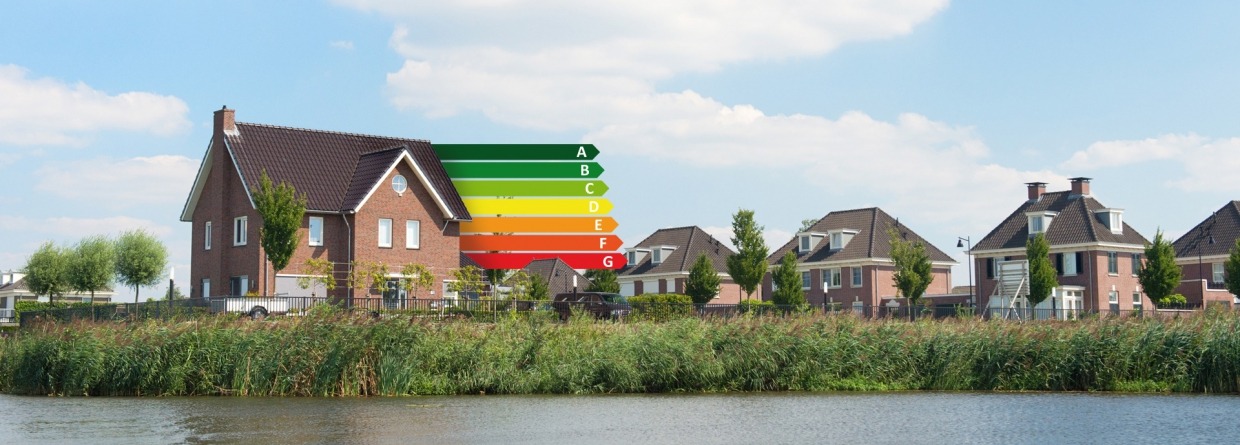 Huis met energie label,s